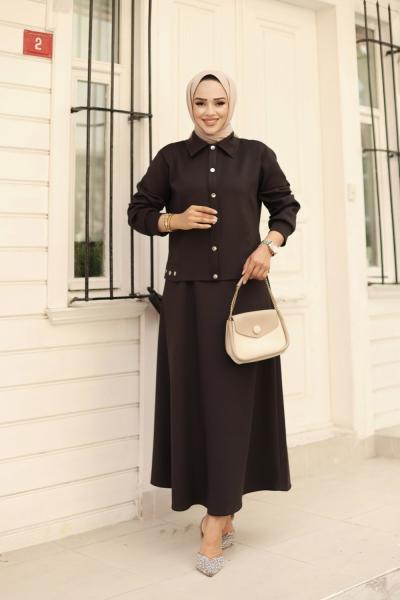 Gülşen etekli takım Siyah