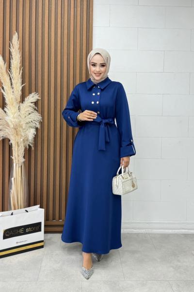 HMS EZEL ELBİSE  Saks Mavisi