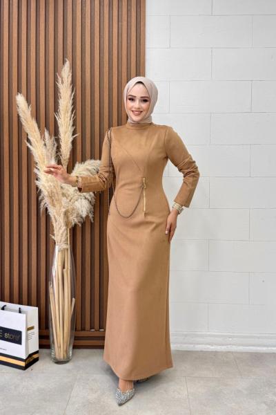 HMS Günnur elbise  Sütlü Kahve