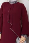 İpek tesettür abiye elbise  Bordo
