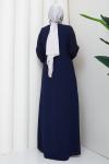 İpek tesettür abiye elbise  Lacivert