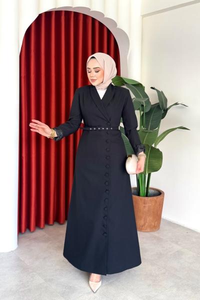 Irmak elbise  Siyah