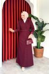 Irmak elbise  Bordo