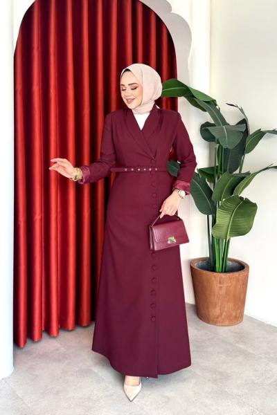 Irmak elbise  Bordo
