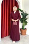 Irmak elbise  Bordo