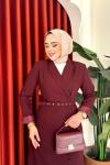 Irmak elbise  Bordo