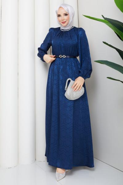 Işık tesettür elbise  Lacivert