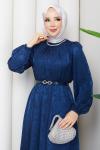 Işık tesettür elbise  Lacivert