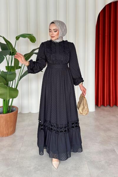 Keriman elbise Siyah