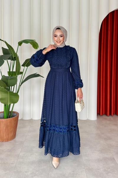 Keriman elbise Lacivert
