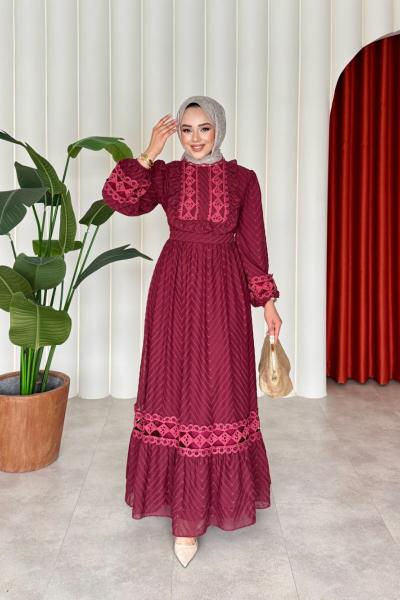 Keriman elbise Bordo