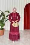 Keriman elbise Bordo