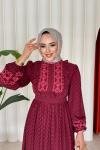 Keriman elbise Bordo
