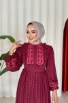 Keriman elbise Bordo