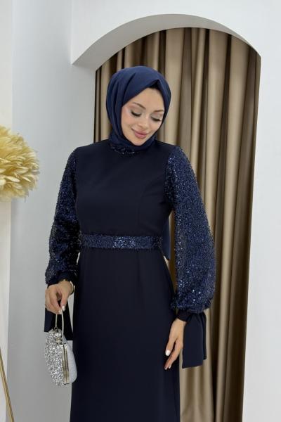 Kevser elbise  Lacivert