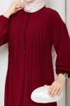 Krep tesettür elbise  Bordo