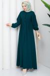 Krep tesettür elbise  Zümrüt