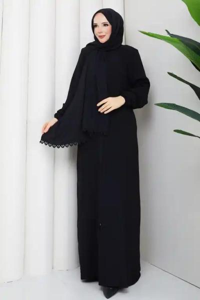 Lazer kesim namaz elbisesi  Siyah