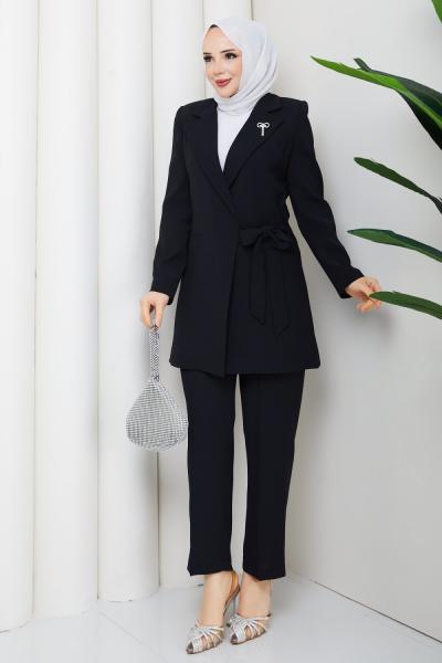 Melodi pantolon ceket takım Siyah