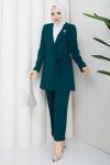 Melodi pantolon ceket takım Zümrüt