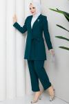 Melodi pantolon ceket takım Zümrüt