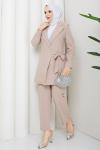 Melodi pantolon ceket takım Taş Rengi