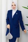 Melodi pantolon ceket takım Saks Mavisi