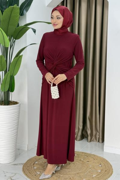 Merve elbise Bordo