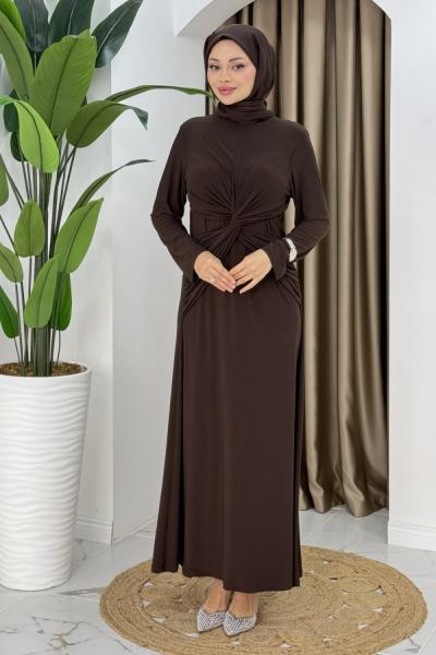 Merve elbise Kahverengi