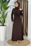 Merve elbise Kahverengi