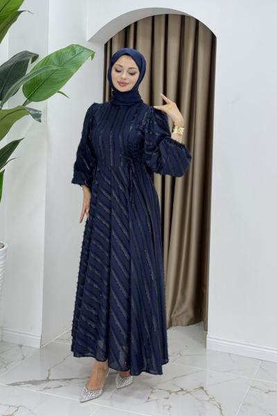 Mesia elbise Lacivert