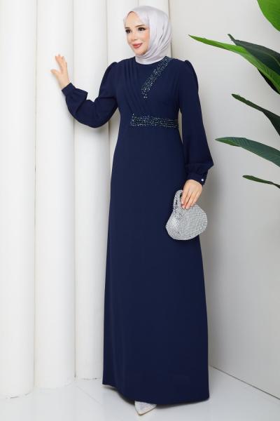 Minel abiye elbise  Lacivert