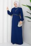 Minel abiye elbise  Saks Mavisi