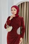 Müjde abiye Bordo