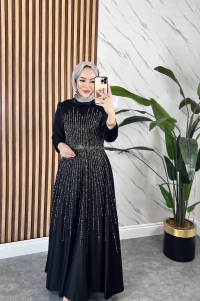 NARE abiye elbise Siyah