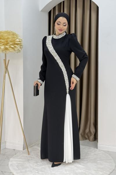 Naz abiye elbise  Siyah