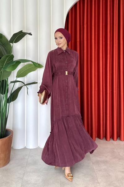 Nevin elbise  Bordo
