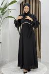 Nevin tesettür abiye elbise Siyah