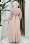 Nevin tesettür abiye elbise Pembe
