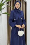 Nevin tesettür abiye elbise Lacivert