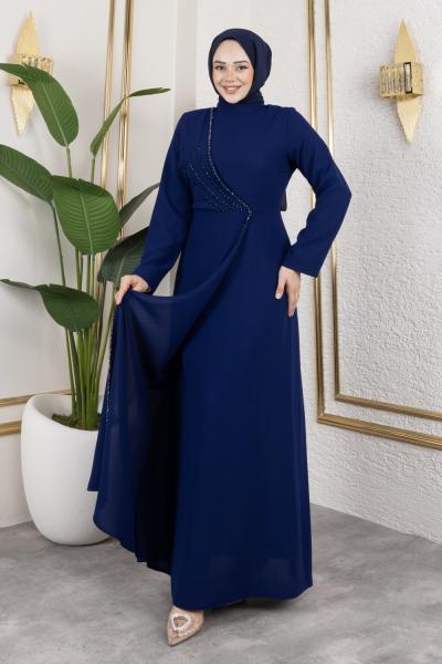 Nur elbise  Açık Lacivert