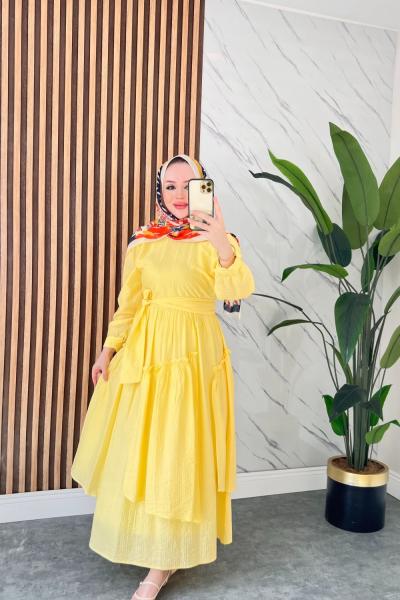 Orkide elbise  Sarı