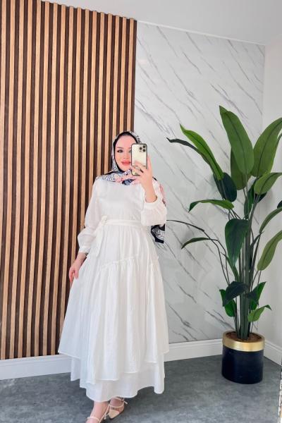 Orkide elbise  Beyaz