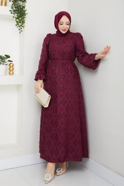 Özlem elbise  Bordo