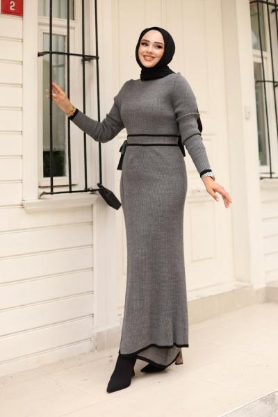 Peştamal triko elbise  Antrasit