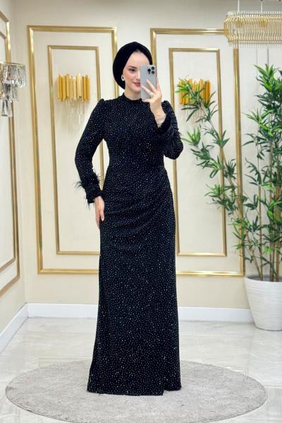 Prenses abiye elbise  Siyah