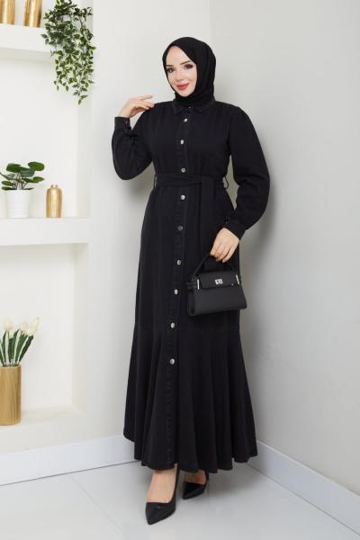 Ravza kot elbise  Siyah