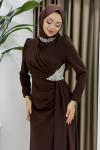 Rezzan abiye elbise  Kahverengi