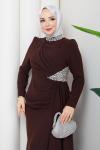 Rezzan abiye elbise  Kahverengi