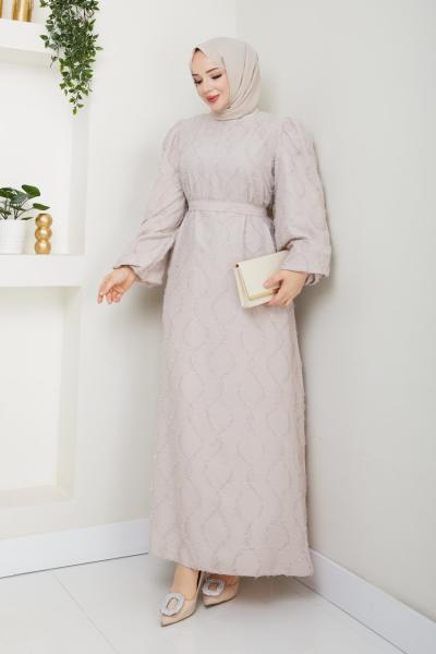 Rümeysa elbise Taş Rengi